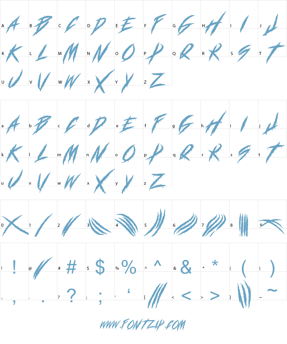 DEADLY CLAWS[ Font Character